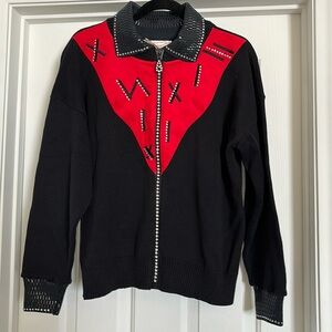 Black Red Cowgirl Sweater